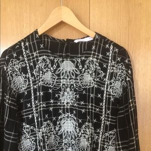 ZARA Trafaluc Collection Embroidered Blouse